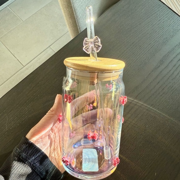 Viral Pink Bow Glass Tumbler - Picture 4 of 4